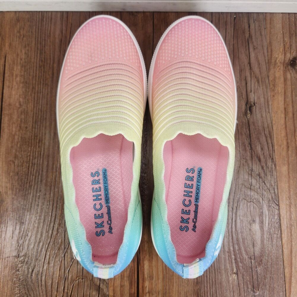 Skechers Street Poppy Rainbow Daze Womens Size 6.5 Multi Colorful Slip On Shoes - Picture 6 of 10